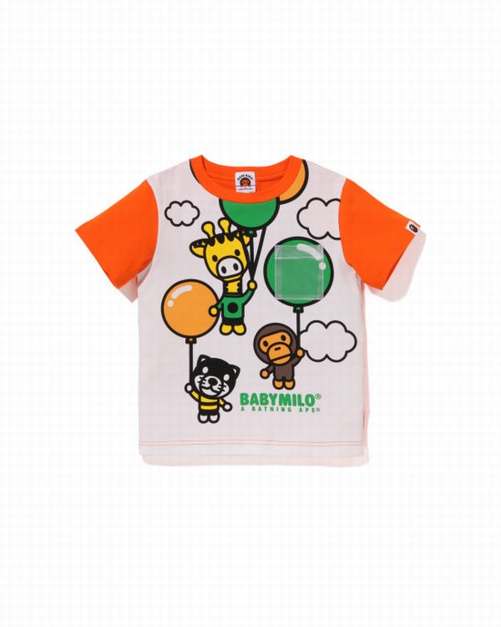 Bape Milo Friends Balloon Tricko Detske Oranžové | SK-6178