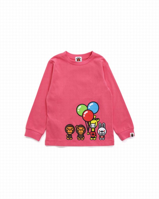 Bape Milo & Friends L/S Tricko Detske Ruzove | SK-7624