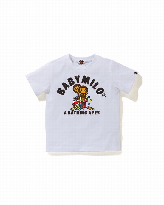 Bape Milo Gum Ball Tricko Detske Biele | SK-7281