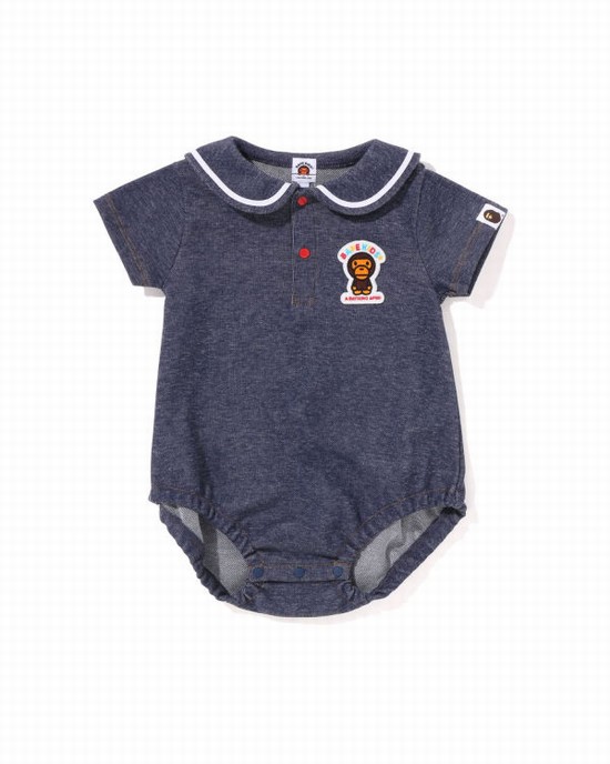 Bape Milo Jersey Denim Sailor Collar Body Detske Modre | SK-9523