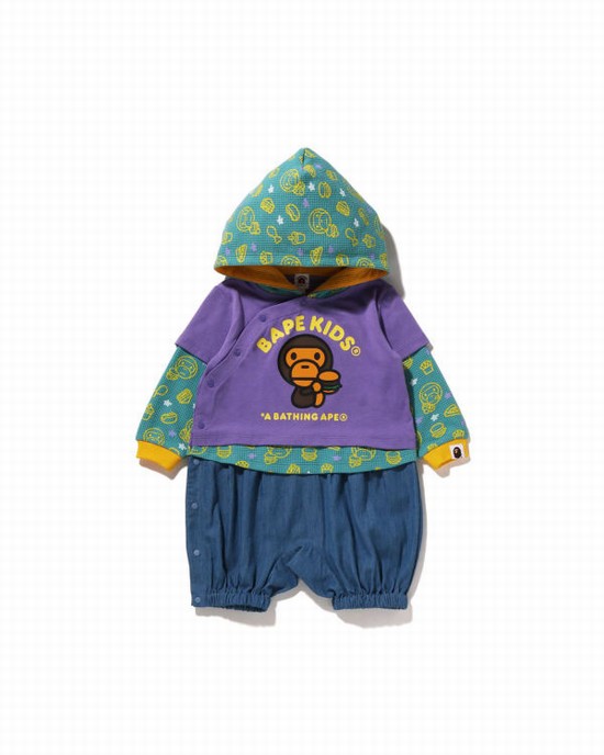 Bape Milo Junk Jedlo Layered Romper Body Detske Nachový | SK-4250