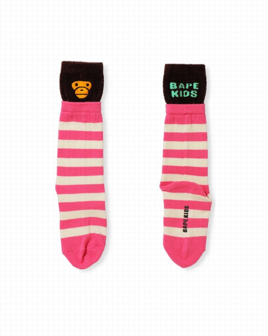 Bape Milo Layered Ponozky Detske Ruzove | SK-8129