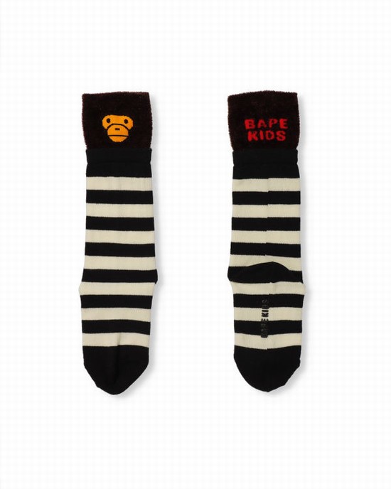 Bape Milo Layered Ponozky Detske Čierne | SK-3590
