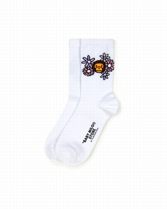 Bape Milo Ponozky Damske Biele | SK-1048