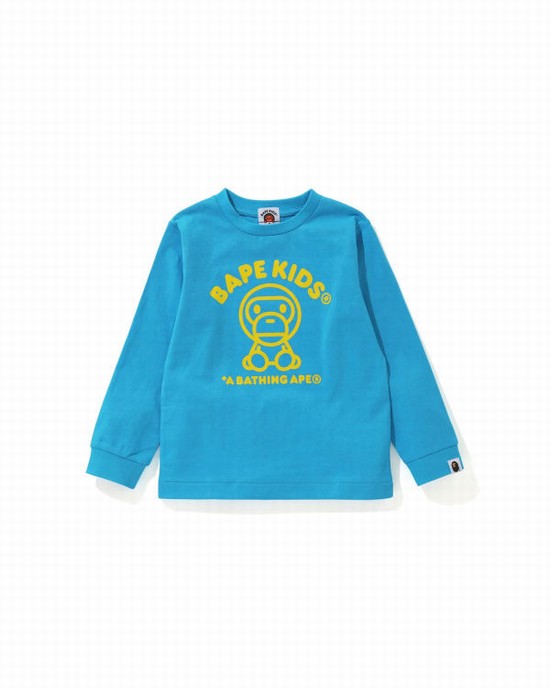 Bape Milo Rug L/S Tricko Detske Modre | SK-6928