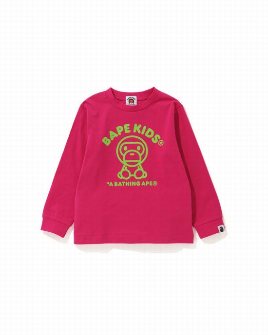 Bape Milo Rug L/S Tricko Detske Ruzove | SK-7604