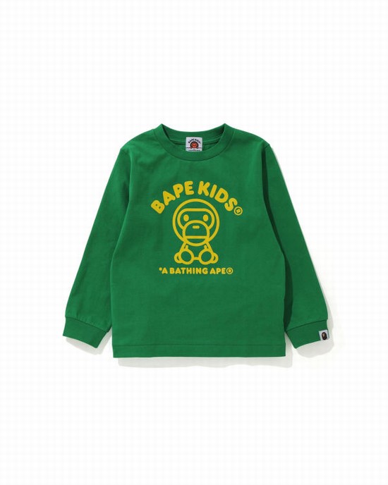 Bape Milo Rug L/S Tricko Detske Tyrkysový Zelene | SK-6973