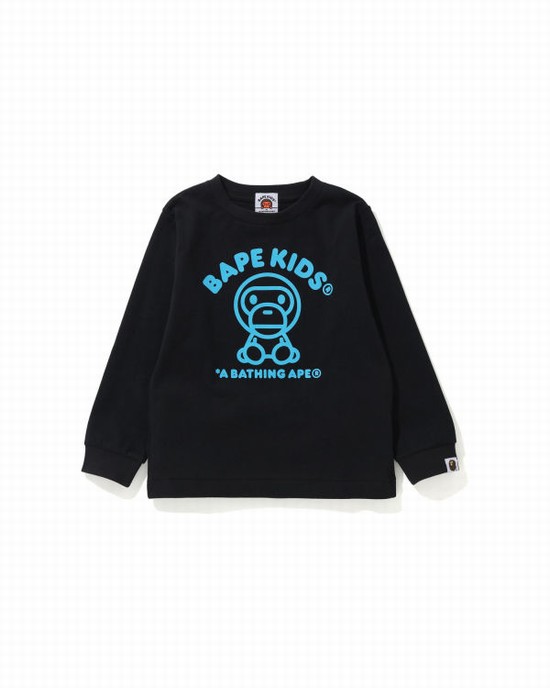 Bape Milo Rug L/S Tricko Detske Čierne | SK-1927