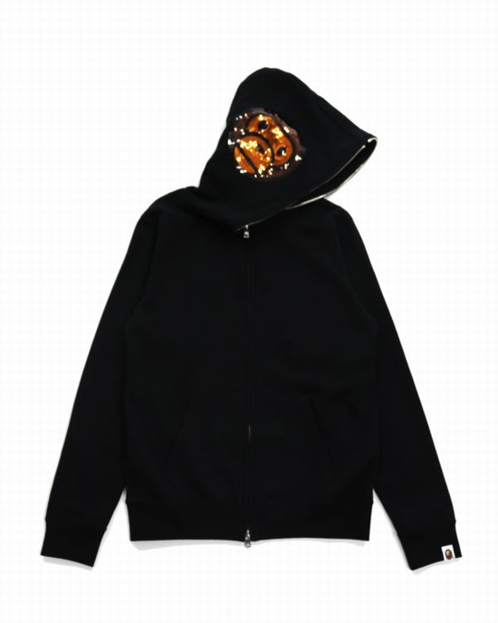 Bape Milo Sequin Full Zip Mikiny S Kapucňou Damske Čierne | SK-3586