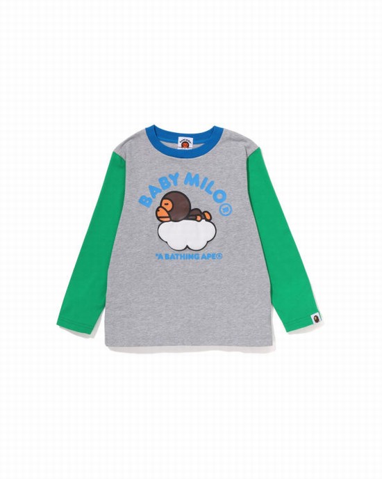 Bape Milo Sleep On Cloud L/S Tricko Detske Siva | SK-0489