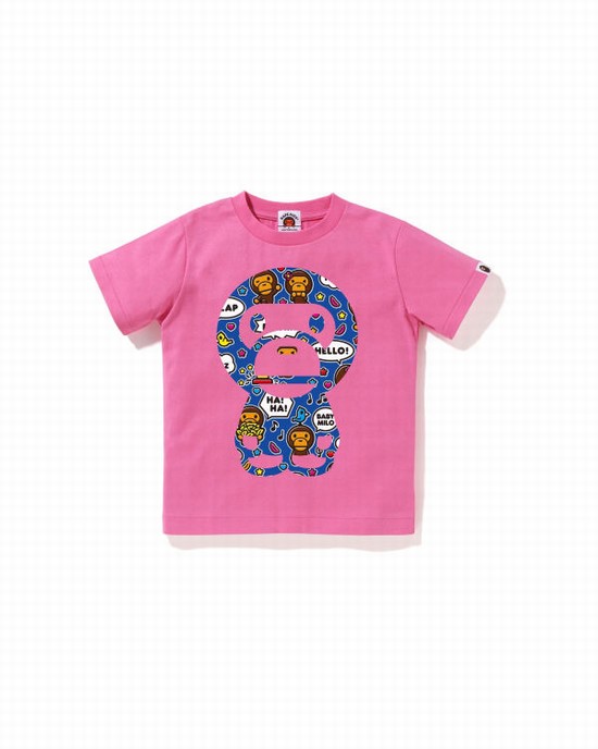 Bape Milo Speech Balloon Big Milo Tricko Detske Ruzove | SK-8659