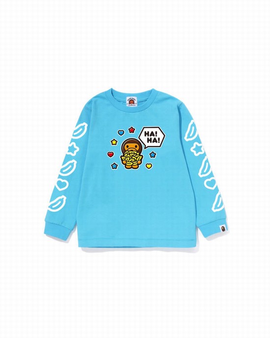 Bape Milo Speech Balloon L/S #1 Tricko Detske Modre | SK-1895