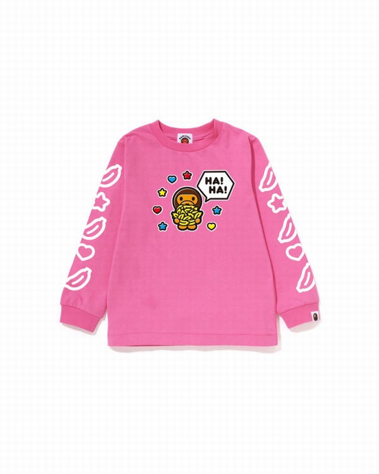 Bape Milo Speech Balloon L/S #1 Tricko Detske Ruzove | SK-8570