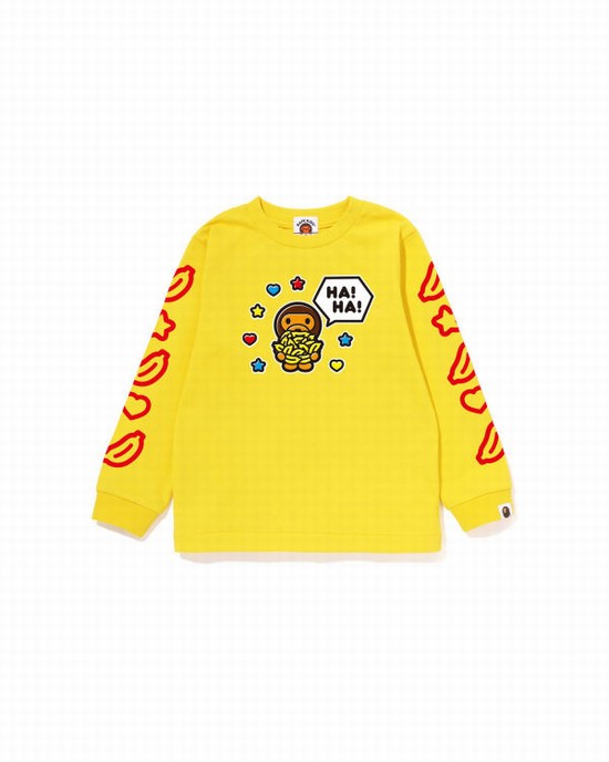 Bape Milo Speech Balloon L/S #1 Tricko Detske Žlté | SK-8752