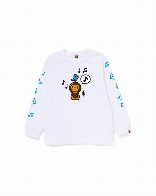 Bape Milo Speech Balloon L/S #2 Tricko Detske Biele | SK-7968