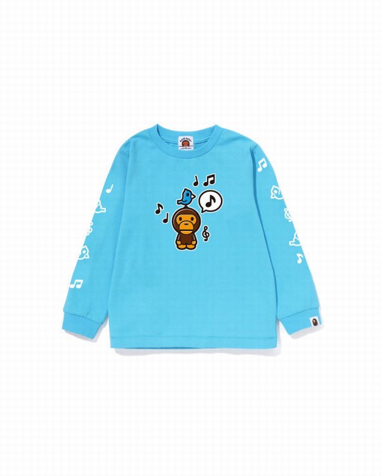 Bape Milo Speech Balloon L/S #2 Tricko Detske Modre | SK-8540