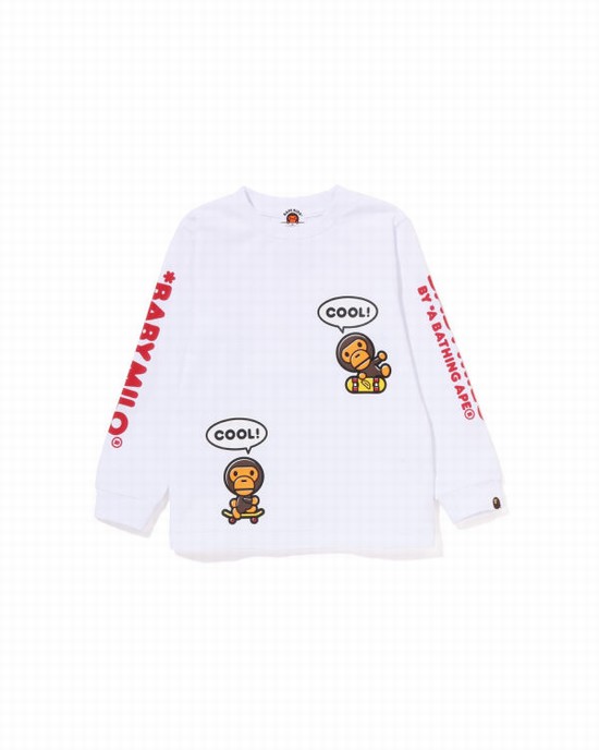 Bape Milo Speech Balloon L/S #3 Tricko Detske Biele | SK-3864