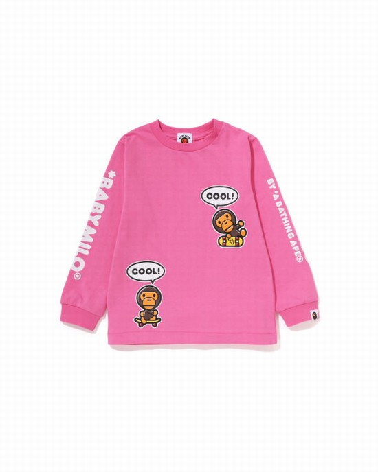 Bape Milo Speech Balloon L/S #3 Tricko Detske Ruzove | SK-5471