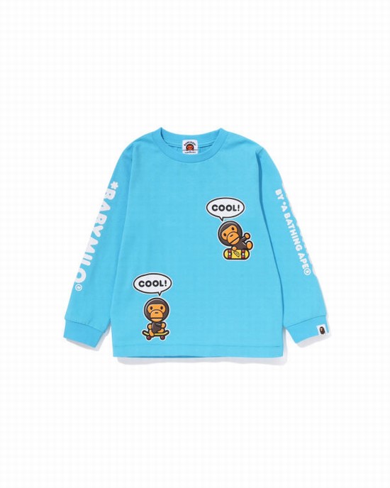 Bape Milo Speech Balloon L/S #3 Tricko Detske Modre | SK-8549