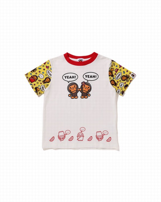Bape Milo Speech Balloon Milo Lisa Tricko Detske Biele | SK-7148