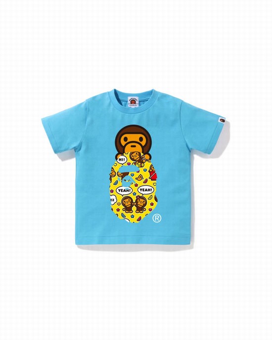Bape Milo Speech Balloon Milo On Ape Head Tricko Detske Modre | SK-1450