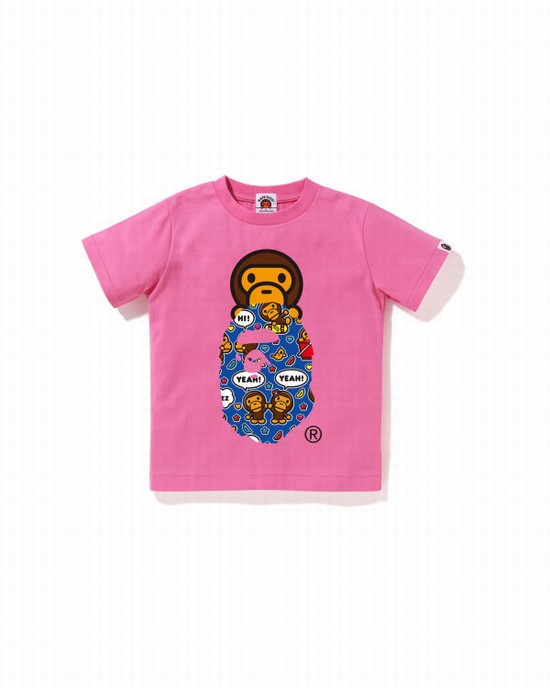 Bape Milo Speech Balloon Milo On Ape Head Tricko Detske Ruzove | SK-1852