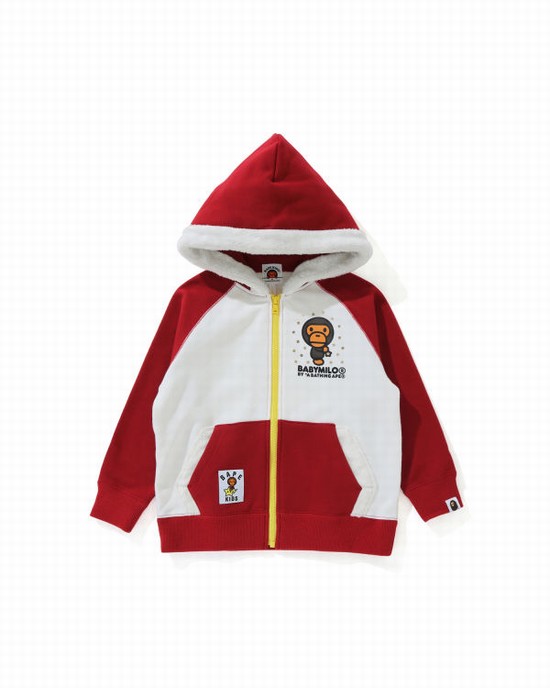 Bape Milo Star Zip Mikiny S Kapucňou Detske Svetlo Červené | SK-7962