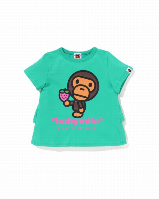 Bape Milo Strawberry Frill Tricko Detske Svetlo Zelene | SK-9420