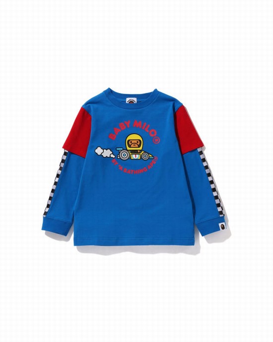 Bape Milo Zavodne Layered Tricko Detske Modre | SK-7291