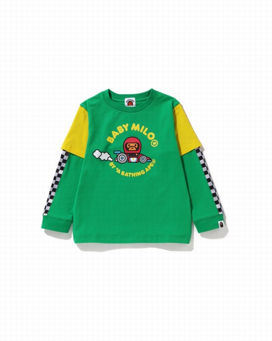 Bape Milo Zavodne Layered Tricko Detske Tyrkysový Zelene | SK-8951