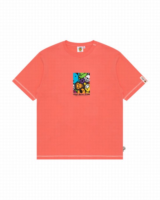 Bape Milo box logo print Tricko Panske Ruzove | SK-8479