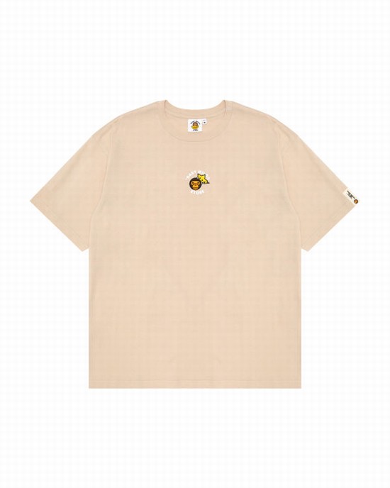 Bape Milo boxy fit Tricko Damske Béžové | SK-1376