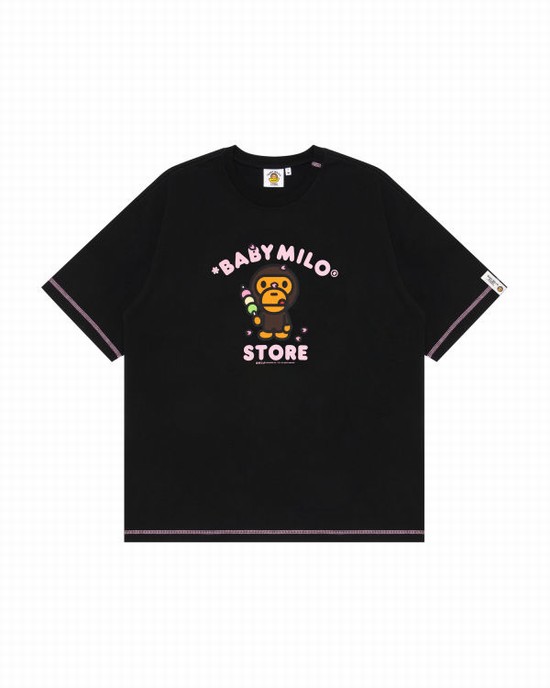 Bape Milo boxy fit Tricko Damske Čierne | SK-5397