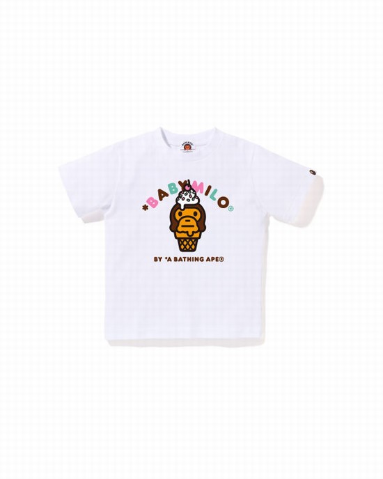 Bape Milo ice cream Tricko Detske Biele | SK-5639