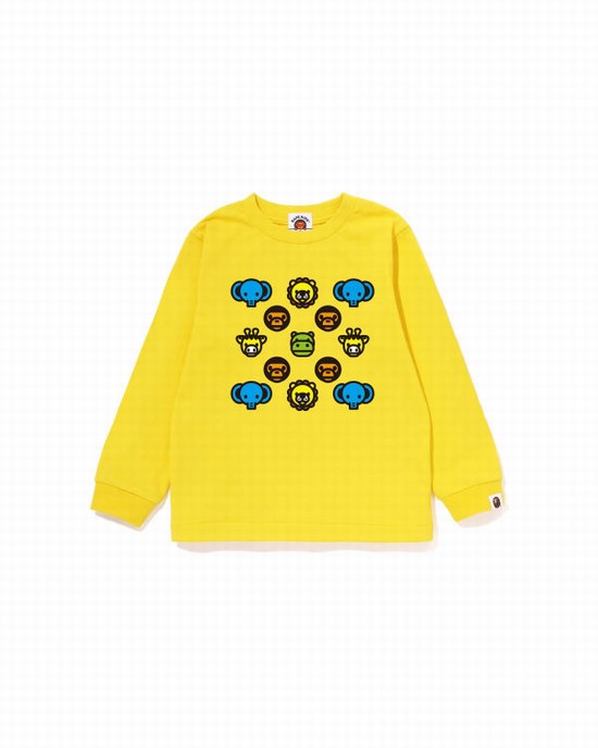 Bape Milogram L/S Tricko Detske Žlté | SK-7903
