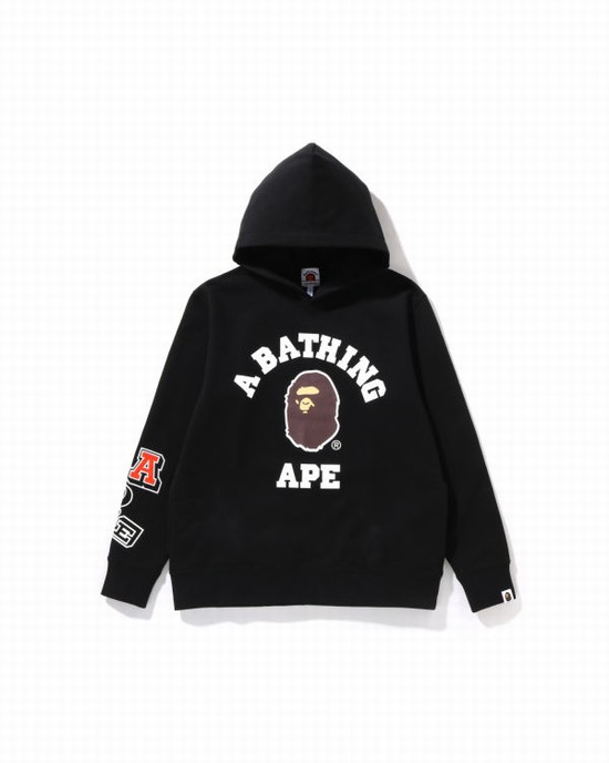 Bape Multi Fonts Pullover JR Mikiny S Kapucňou Detske Čierne | SK-5279
