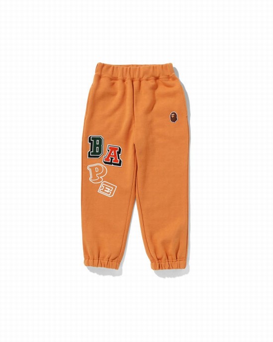 Bape Multi Fonts Tepláky Detske Oranžové | SK-4629