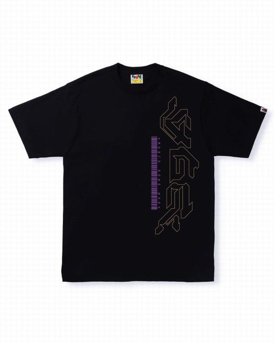 Bape Multi Logo #2 Tricko Panske Čierne | SK-3751
