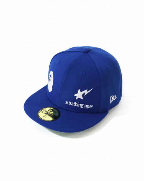 Bape New Era 59 Fifty Camo Ape Head Caps Panske Modre | SK-0398