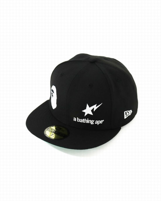 Bape New Era 59 Fifty Camo Ape Head Caps Panske Čierne | SK-6359
