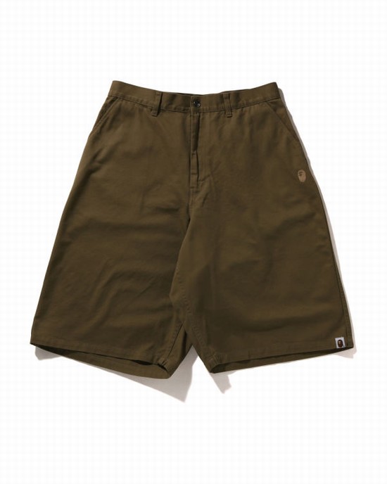 Bape One Point Loose Fit Chino Sortky Panske Béžové | SK-1324