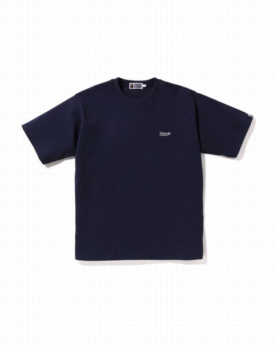 Bape One Point Relaxed Fit Tricko Panske Námornícka Modrá Modre | SK-9204