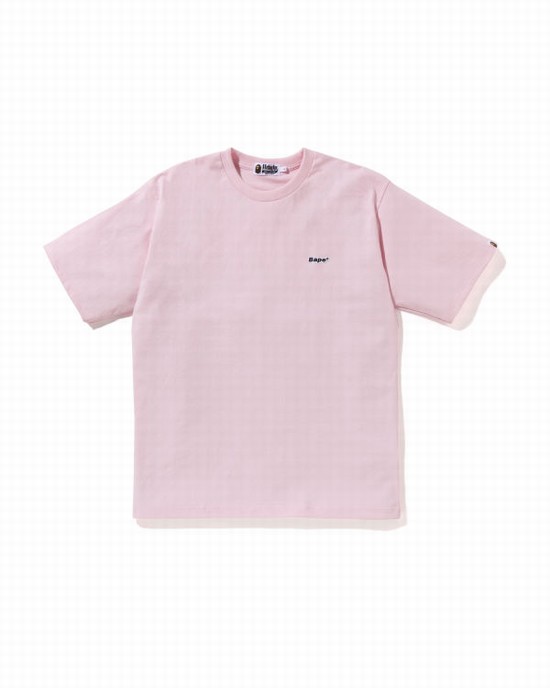 Bape One Point Relaxed Fit Tricko Panske Ruzove | SK-9483