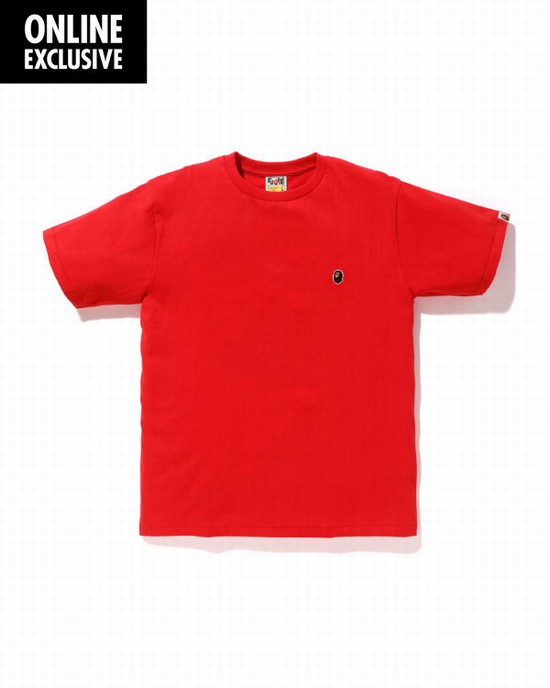 Bape One Point Tricko Panske Koralove Červené | SK-6379
