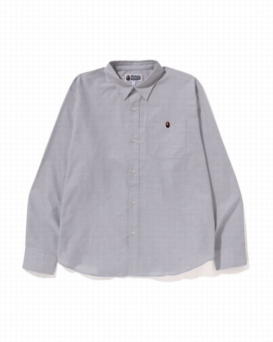 Bape Oxford relaxed fit Kosele Panske Siva | SK-9201