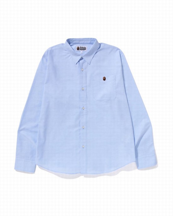 Bape Oxford relaxed fit Kosele Panske Svetlo Modre | SK-4576