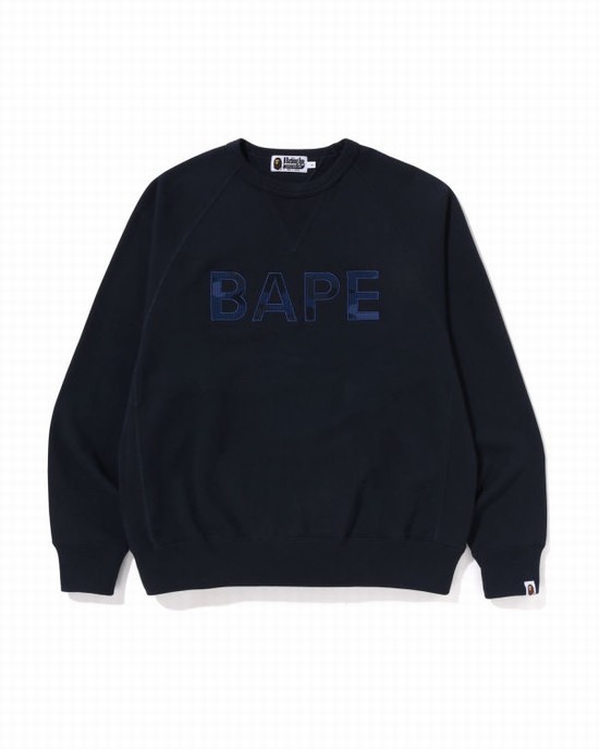 Bape Patch Relaxed Fit Crewneck Mikiny Panske Námornícka Modrá Modre | SK-3579