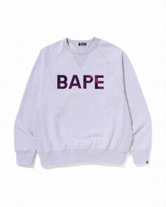 Bape Patch Relaxed Fit Crewneck Mikiny Panske Siva | SK-6893