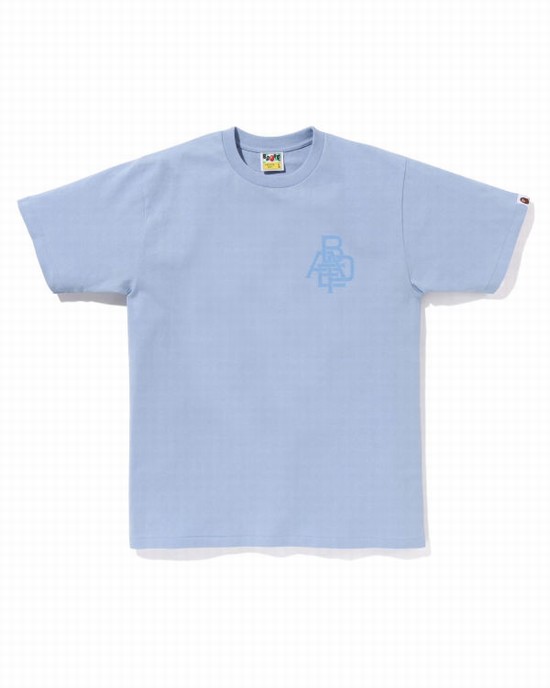 Bape Pigment Logo Tricko Panske Modre | SK-6253