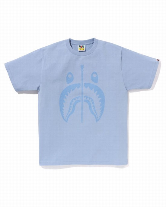 Bape Pigment Shark Tricko Panske Svetlo Modre | SK-8014
